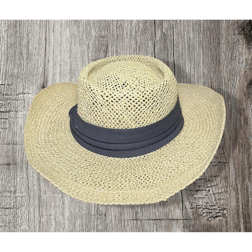 Women's Straw Hat with Grosgrain Band One Size